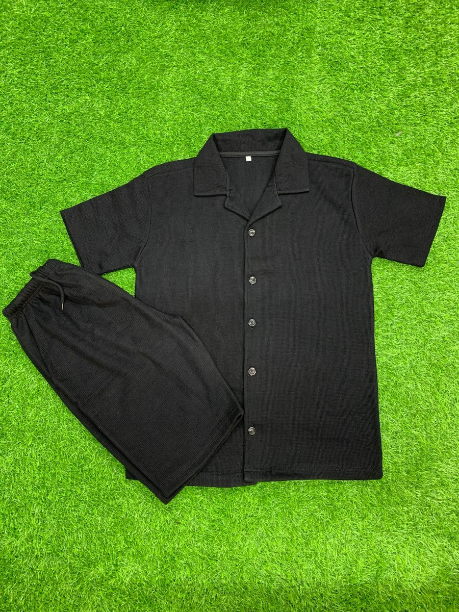 Trendy Black Tracksuit for Men — Premium Soft Fabric Shirt & Trouser Set