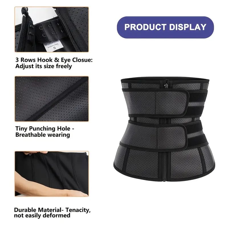 Waist Trainer Slimming Belt — Sweat Fat Burning Body Shaper for Women