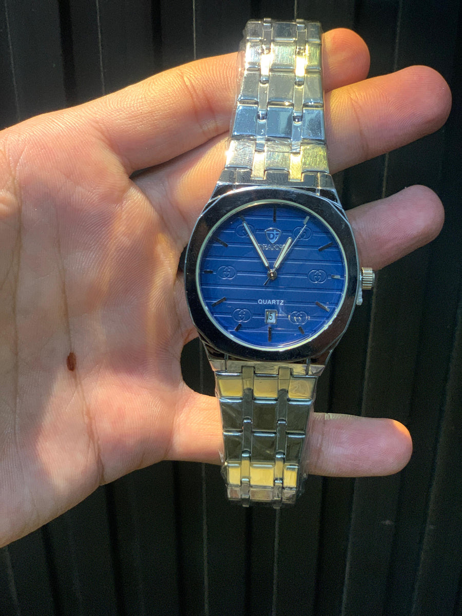 Men's Stainless Steel Quartz Wrist Watch (Blue)