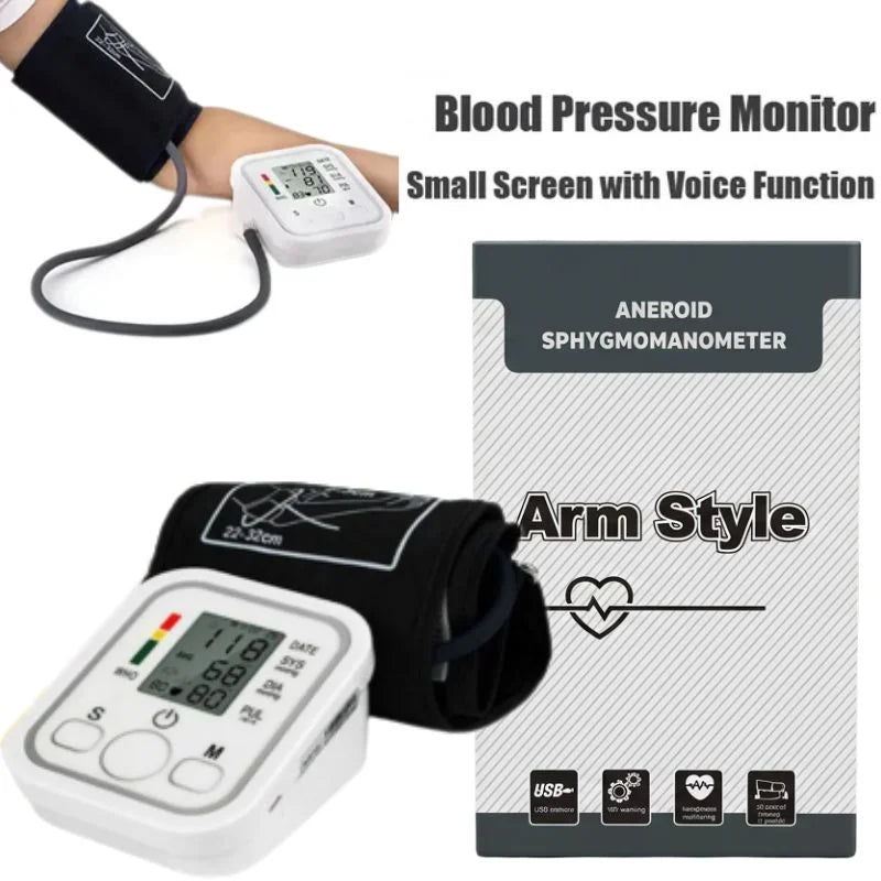 Digital Blood Pressure Monitor | Upper Arm Automatic BP Machine with Large LCD Display, Memory Storage & Voice Function