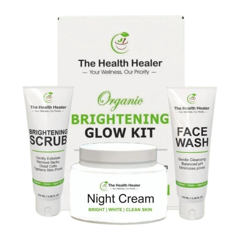 Brightening Glow Kit by The Health Healer | Face Wash, Scrub & Night Cream Set