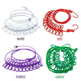 Portable Drying Rope with 12 Clips & 2 Hooks | Travel Clothesline for Indoor & Outdoor Use view 1