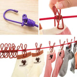 Portable Drying Rope with 12 Clips & 2 Hooks | Travel Clothesline for Indoor & Outdoor Use view 2