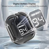 Air31 Earbuds Wireless | Crystal Transparent Bluetooth 5.3 | LED Display | Heavy Bass Stereo Sound view 2