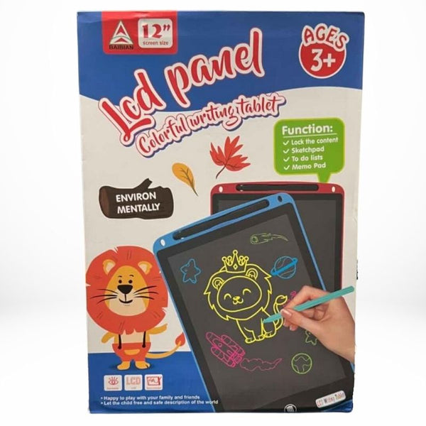 12-Inch Multi-Color LCD Writing Tablet | Top Quality | Reusable Drawing & Note-Taking Tool for Kids  | Random Colors