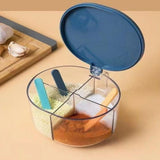 4 Compartments Spice Box | Masala Storage Box | Plastic Kitchen Organizer | Leak-Proof & Reusable view 3