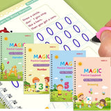 4 in 1 Sank Magic Book | Reusable Magic Practice Copy Book | 4 books + 1 Pen + 10 Refills +1 Grip view 3