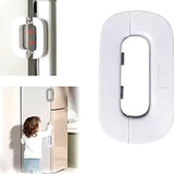 Child Safety Refrigerator Lock | Baby Proof Double Button Fridge Lock White & Grey view 4