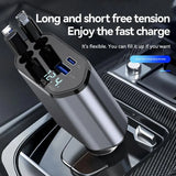 4-in-1 Retractable Car Charger | Dual USB & USB-C PD Fast Charging, 100W view 5