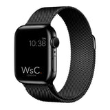 Black | Apple Watch Milanese Magnetic Loop Strap | Stainless Steel Band  | 42mm / 44mm / 45mm view 4