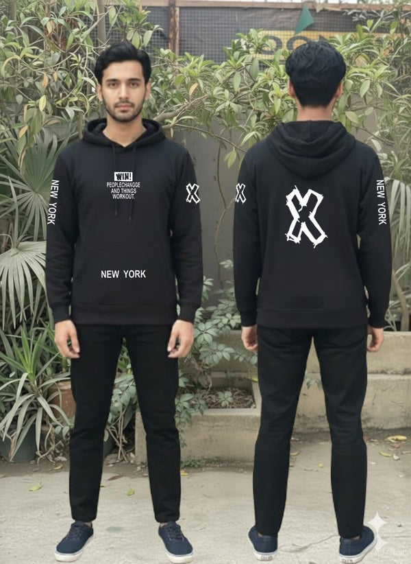 Urban Edge "WIN" Performance Tracksuit | Men's Heavyweight Fleece Hoodie and Jogger Set