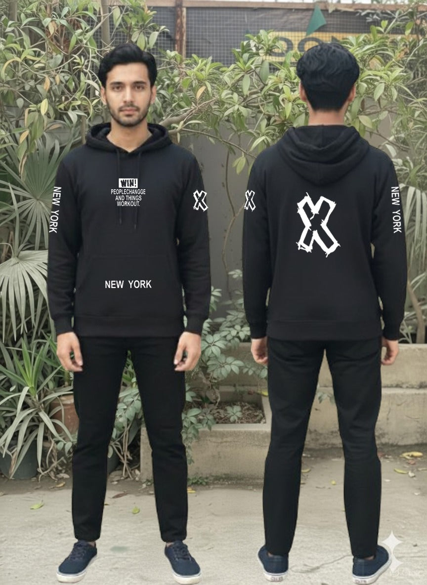 Urban Edge "WIN" Performance Tracksuit | Men's Heavyweight Fleece Hoodie and Jogger Set