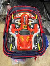 Car Design Primary School Backpack for Boys (Blue) view 1
