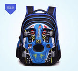Car Design Primary School Backpack for Boys (Blue) view 3