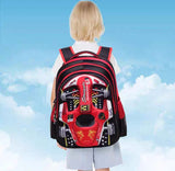 Car Design Primary School Backpack for Boys (Blue) view 2