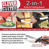 Smart Clever Cutter — 2-in-1 Stainless Steel Scissor & Cutting Board Knife view 2