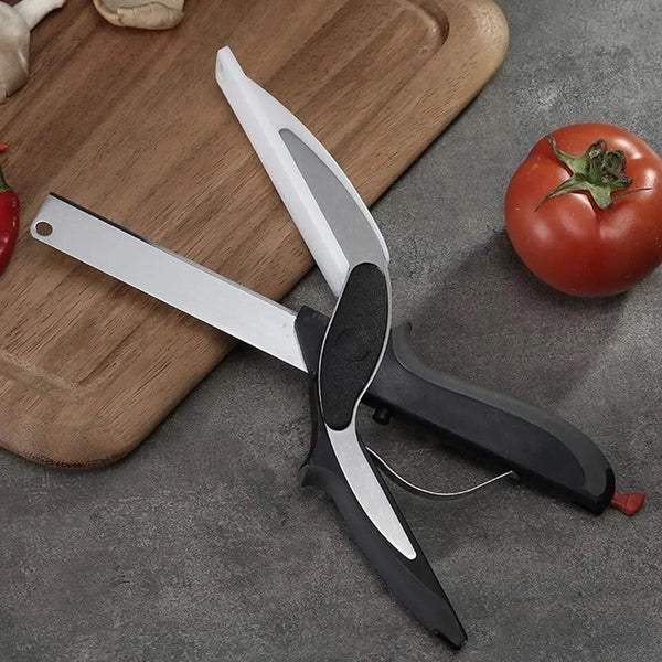 Smart Clever Cutter — 2-in-1 Stainless Steel Scissor & Cutting Board Knife
