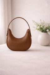 Half Moon Shoulder Bag Minimalist Elegant Handbag for Women (Black) view 5