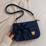 Bella Bow Shoulder Bag (Fashion Mini Handbag with Decorative Bow Design – Black) view 3