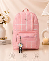 Premium Grid Design Backpack for Students (Black) view 4