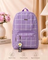 Premium Grid Design Backpack for Students (Black) view 3