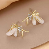 Korean-Style Fairy Stud Earrings (Golden) view 5