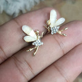 Korean-Style Fairy Stud Earrings (Golden) view 1