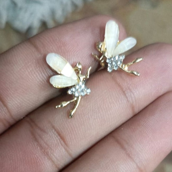 Korean-Style Fairy Stud Earrings (Golden)