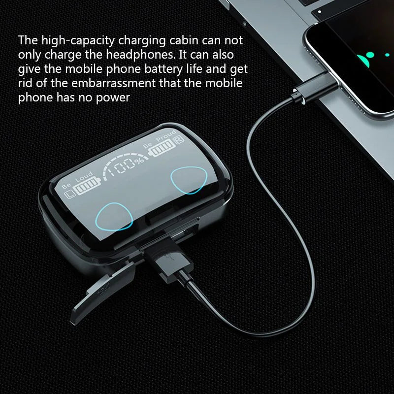 M10 TWS Earbuds with phones - single and binaural switching