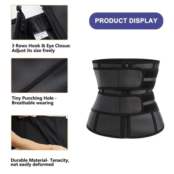 Waist Trainer Slimming Belt — Sweat Fat Burning Body Shaper for Women