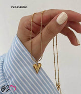 Ball Chain Heart Korean Pendant (Elegant Golden Necklace) view 4