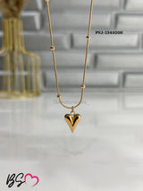 Ball Chain Heart Korean Pendant (Elegant Golden Necklace) view 3