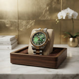 Luxury Oyster-Style Quartz Watch (Green Dial) view 3