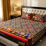 3D Crystal Cotton 3-Piece Bedsheet Set view 1