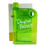 Green Ultra Slim Notebook Style Water Bottle 380ml | Portable Memo Bottle for Travel, School & Office view 4
