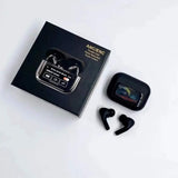 Black A9 Pro ANC Bluetooth 5.4 Wireless Earbuds with Smart Screen and Active Noise Cancellation view 2