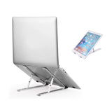 Premium Aluminum Foldable Laptop Stand | Sturdy, Adjustable, Portable | Silver & Black view 3