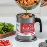 1.4L Fryer Oil Filter Pot Carbon Steel Jug with Stainless Steel Strainer Lid view 6
