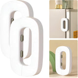 Child Safety Refrigerator Lock | Baby Proof Double Button Fridge Lock White & Grey view 1