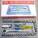 40pcs Aiwa Socket Wrench Tool Kit | Durable Stainless Steel Multi-Purpose Repair Set view 6