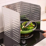 3-Sided Oil Proof Aluminum Foil Splatter Guard | Foldable Heat Insulation for Kitchen Stove | Silver view 2