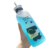 We Babe Bears Frosted Plastic Water Bottle with Straw 1000ml | Leakproof BPA-Free Cute Hydration Bottle view 5