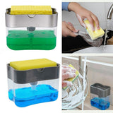 Soap Pump Dispenser & Sponge Holder for Kitchen Sink | Press-Type Dishwashing Liquid Dispenser view 3