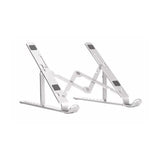 Premium Aluminum Foldable Laptop Stand | Sturdy, Adjustable, Portable | Silver & Black view 2
