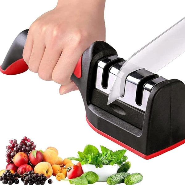 3-in-1 Knife Sharpener Set with Ceramic Peeler | 3-Stage Blade Restorer