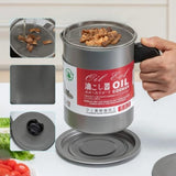 1.4L Fryer Oil Filter Pot Carbon Steel Jug with Stainless Steel Strainer Lid view 5
