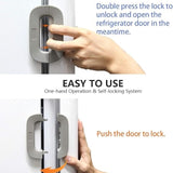 Child Safety Refrigerator Lock | Baby Proof Double Button Fridge Lock White & Grey view 5
