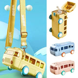 Bus Shape School Water Bottle | 500ml | With Strap | Cute & Leak-Proof | Random Color view 5