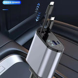 4-in-1 Retractable Car Charger | Dual USB & USB-C PD Fast Charging, 100W view 3