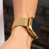 Gold | Apple Watch Milanese Magnetic Loop Strap | Stainless Steel Band  | 42mm / 44mm / 45mm view 2